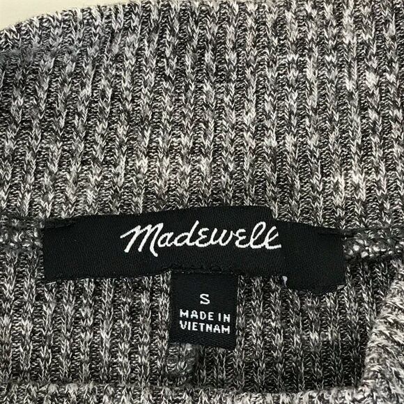 Madewell City Block Mock Neck Long Sleeve Marled Knit Dress Women's Small Gray - Picture 9 of 11